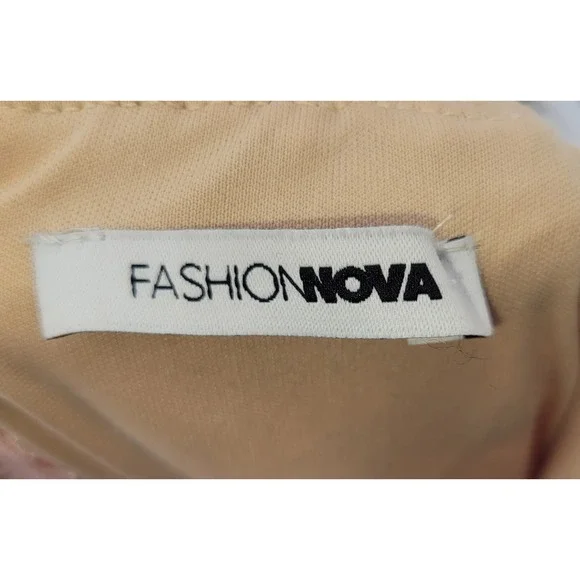 Fashion Nova Pink Crochet Lace Strapless Maxi Dress w/Built-in Shorts - Picture 9 of 9